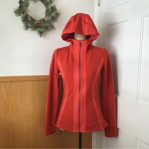Athleta Scuba Full Zip Up Red Athletic Sweater